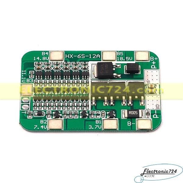 ماژول محافظ شارژ باتری لیتیومی ۶ سل ۱۲ آمپر HX-6S-12A