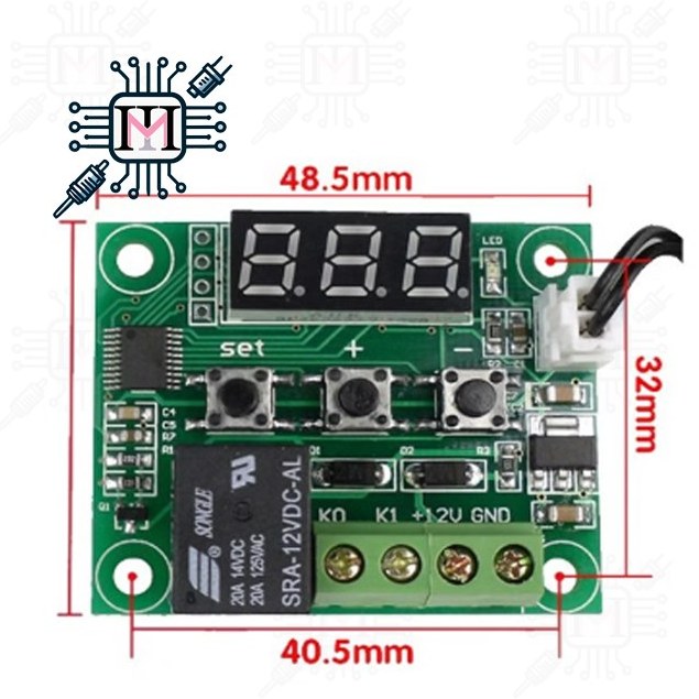 ماژول دما و رطوبت دیجیتال XH-W1209 با نمایشگر و کلیدهای کنترلی
