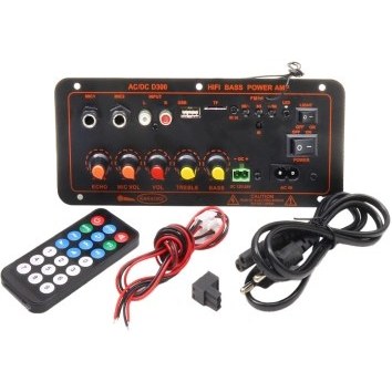 پنل کامل آمپلی فایر HIFI بلوتوثی مدل D300 با خروجی ساب ووفر ۳۰۰ وات
