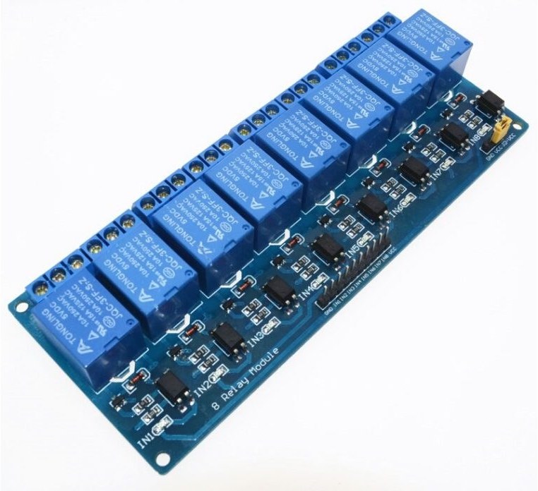 ماژول رله ۸ کانال ۵ ولت با خروجی ۱۰ آمپر