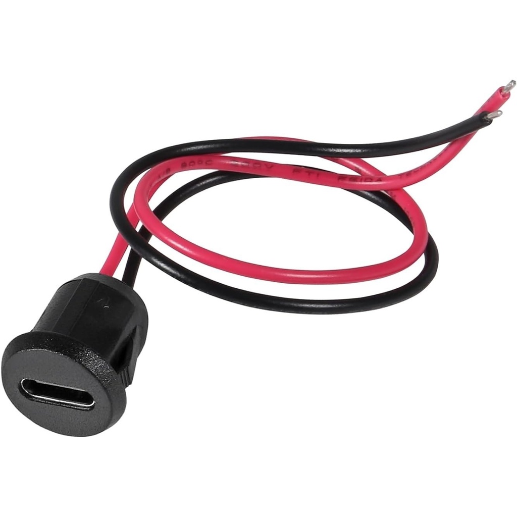 کانکتور مادگی Type-C پنلی سیم دار فشاری ضد آب