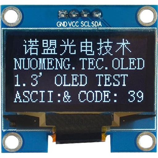ماژول نمایشگر OLED ابعاد 1.3 اینچ با رابط I2C