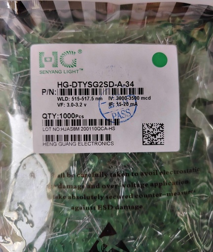 ال ای دی اوال HG سبز بسته 1000 عددی