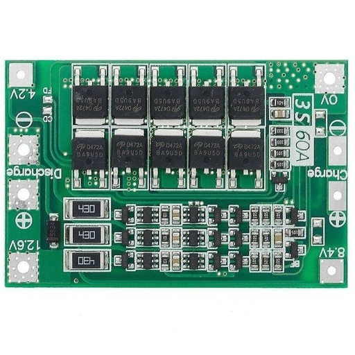 ماژول شارژ باتری لیتیوم-یون ۳ سل ۶۰ آمپر ۱۲.۶ ولت بالانسر دار