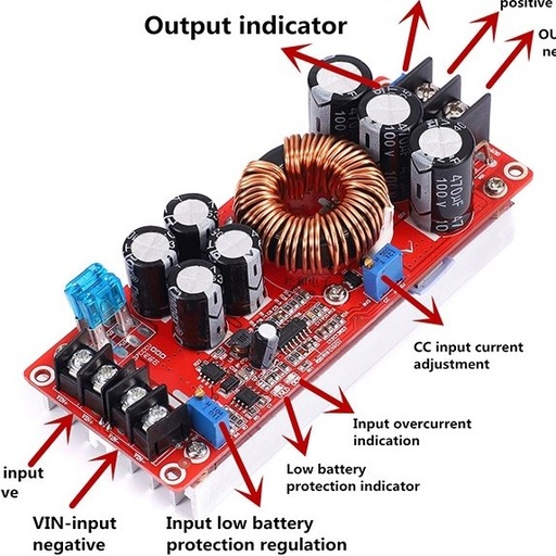 ماژول افزاینده ولتاژ ۱۲۰۰ وات ۲۰ آمپر مدل CC-CV