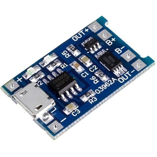 ماژول شارژر باتری لیتیومی TP4056 با مدار محافظ و Micro USB