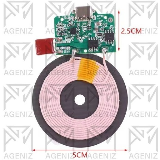 ماژول شارژ وایرلس 15W با ورودی TYPE-C