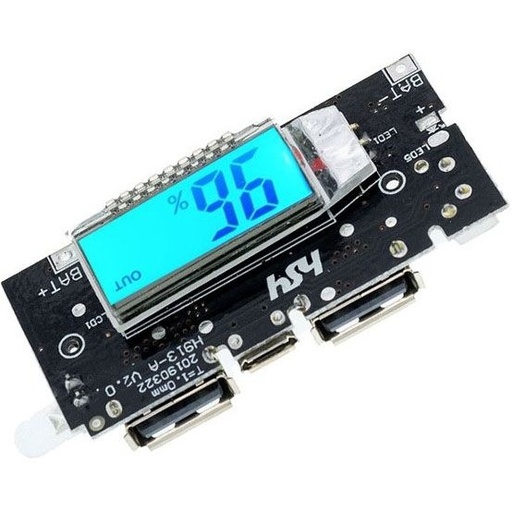 ماژول پاور بانک دارای دو خروجی USB H913-5V 1A - 2A با نمايشگر LCD